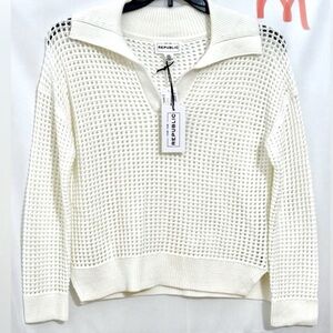 For The Republic New Cotton Knit Sweater cream off-white